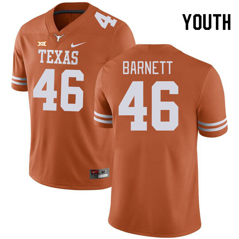 Youth #46 Spencer Barnett Texas Longhorns College Football Jerseys Stitched-Orange